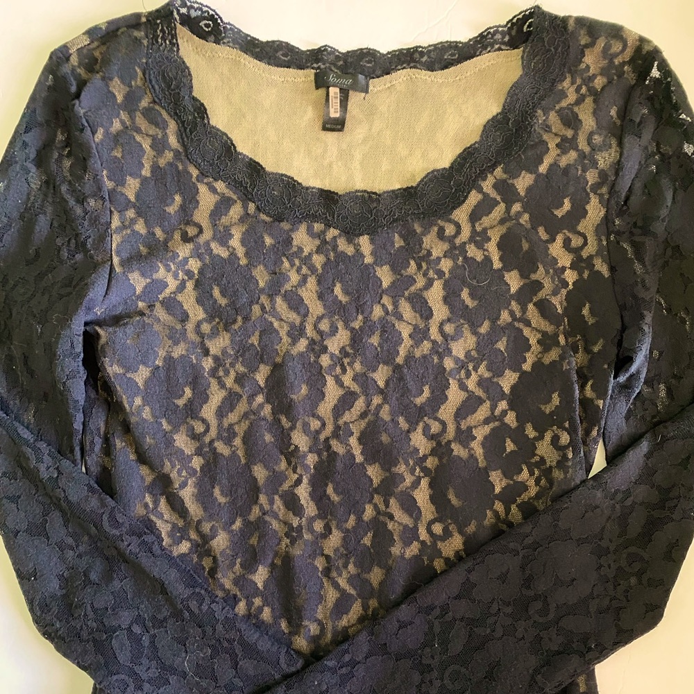 SOMA by Chico’s Black Lace Top, Medium, NEW